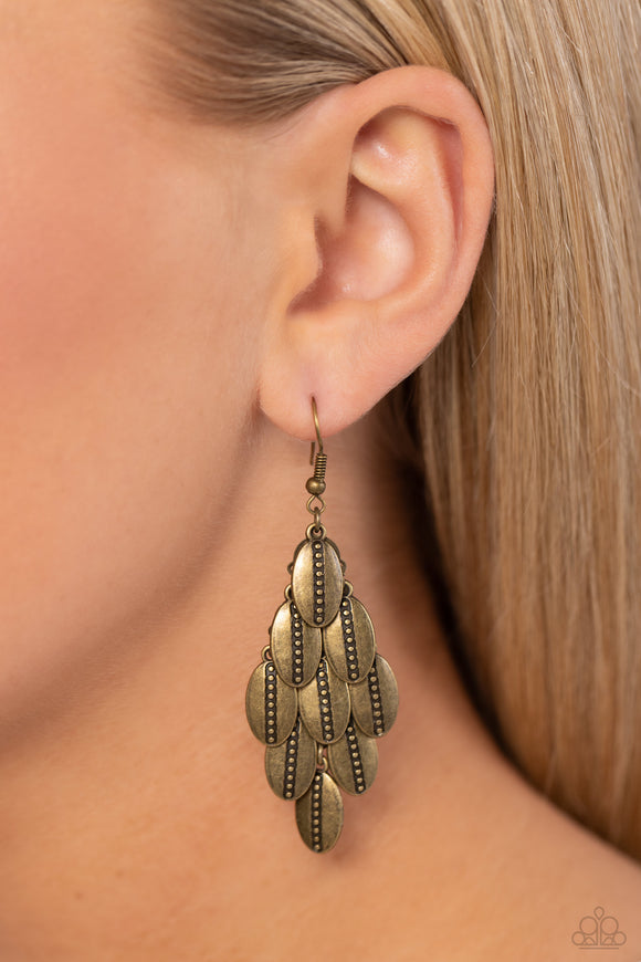 Paparazzi Basically Beaded Brass Fashion Fix Exclusive Earrings